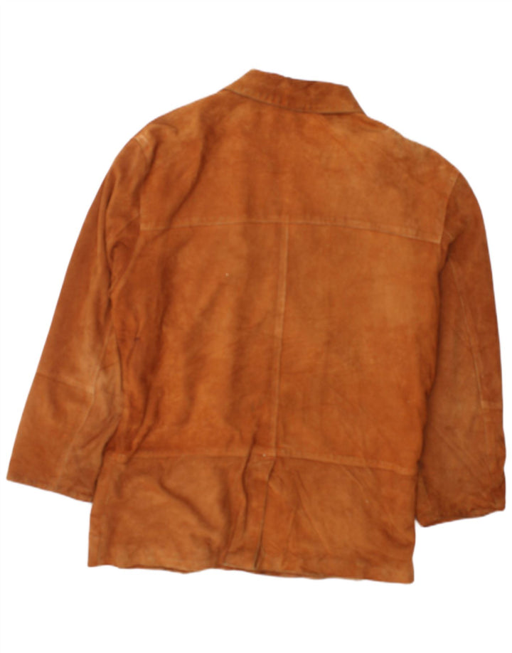 VINTAGE Veste en daim pour homme IT 50 Grand cuir marron