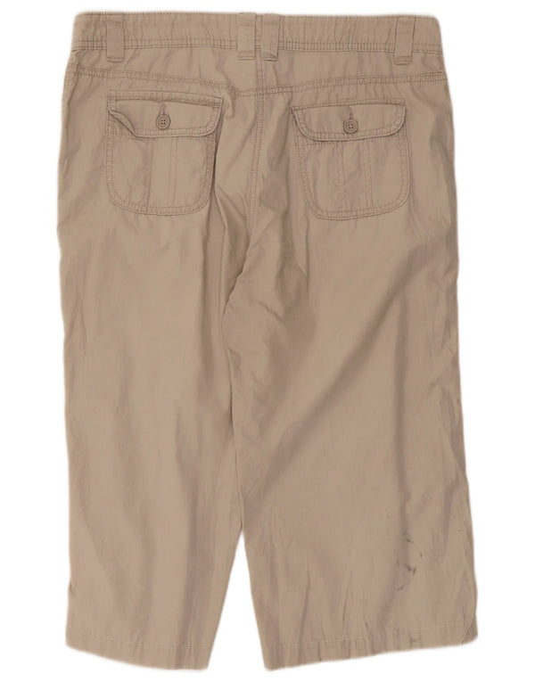 Marks & Spencer Pantalon capri droit pour femme UK 14 Large W34 L19 Beige
