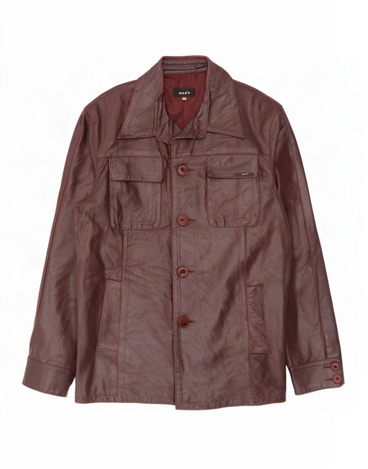 veste en cuir homme vintage UK 42 XL Bourgogne
