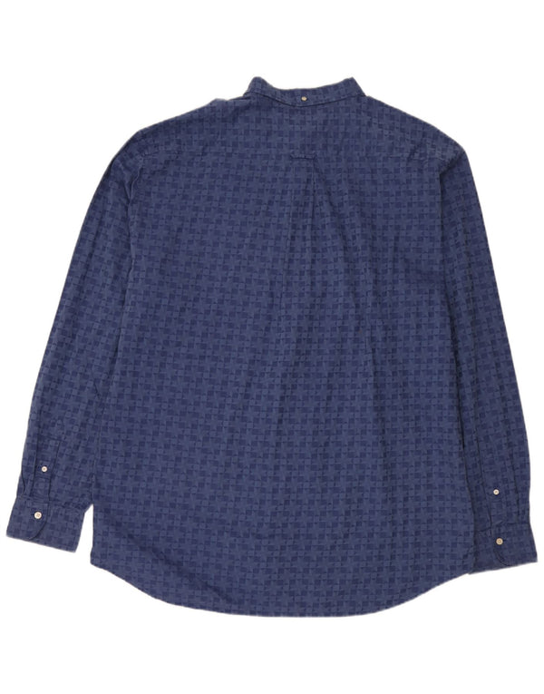 Gant Chemise Regular Fit Homme Taille 47/48 19 3XL Bleu Géométrique Coton
