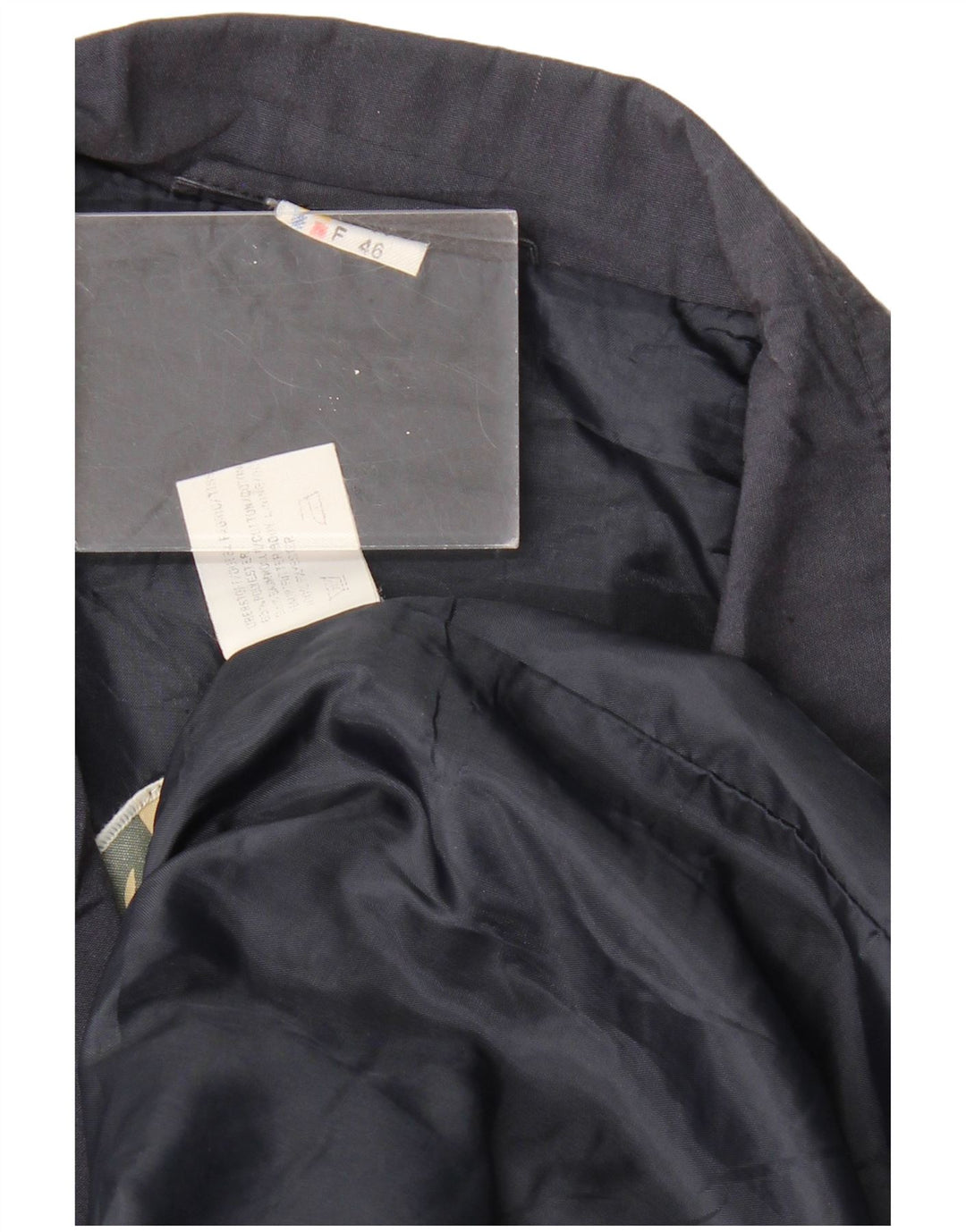 VINTAGE Veste utilitaire femme EU 46 XL Bleu Marine Polyester