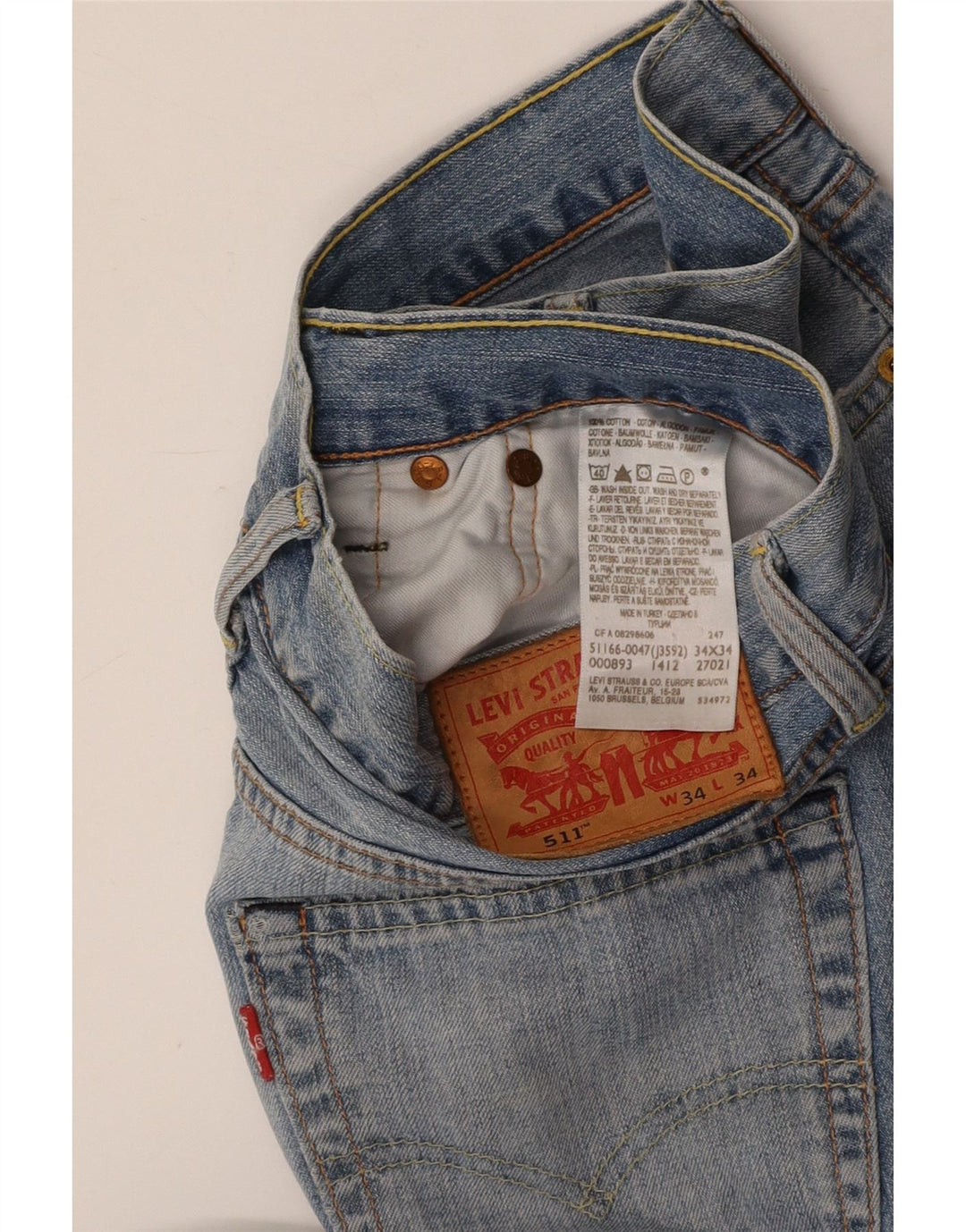 LEVI'S Jean Slim 511 Homme W34 L34 Bleu Coton