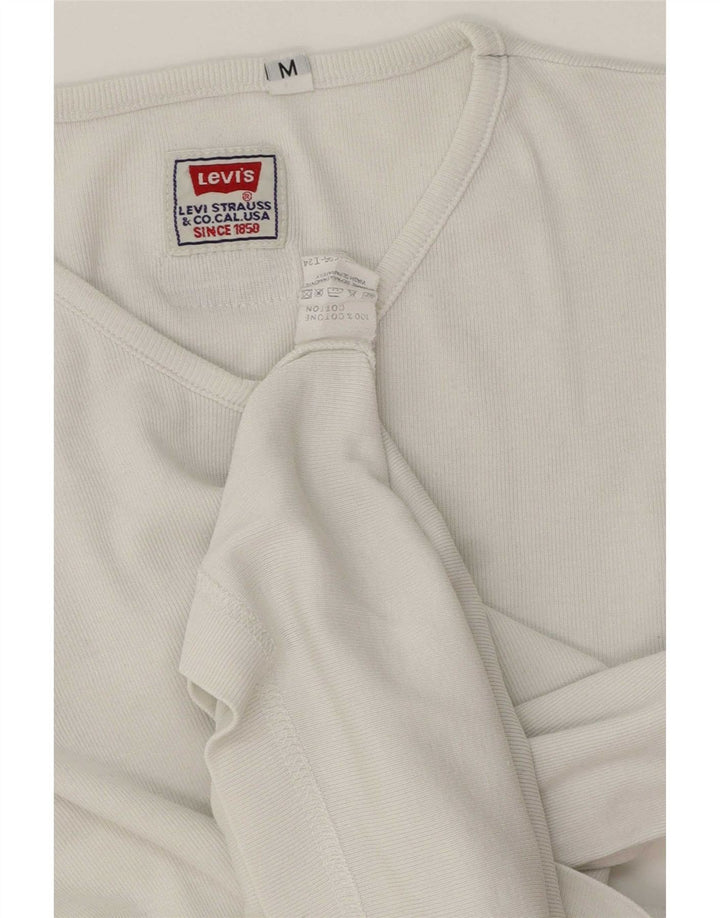 Levi's Top Manches Longues Femme UK 44 Coton Blanc Moyen