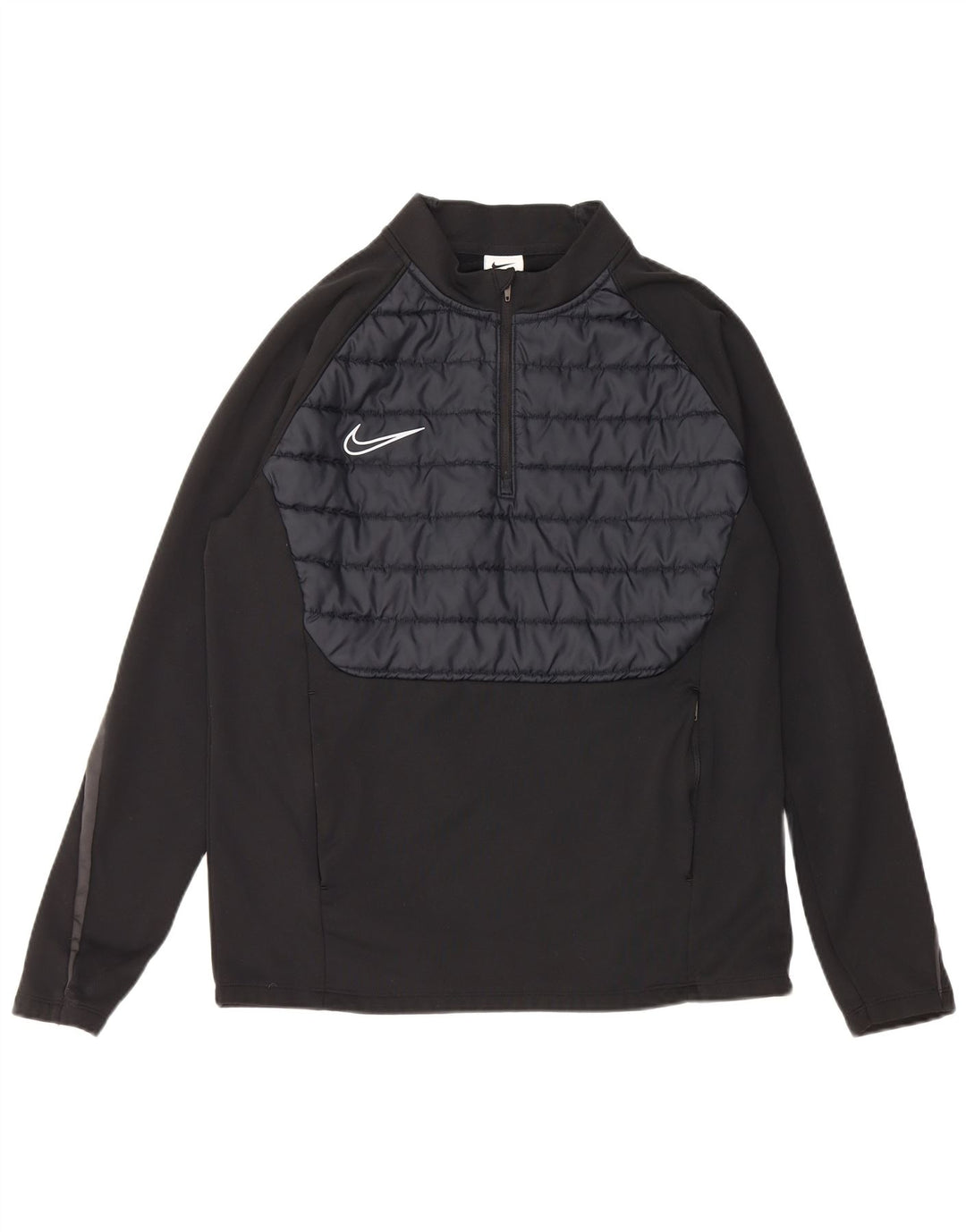 Nike Mens Therma-Fit Pullover Tracksuit Top Medium Black Colourblock