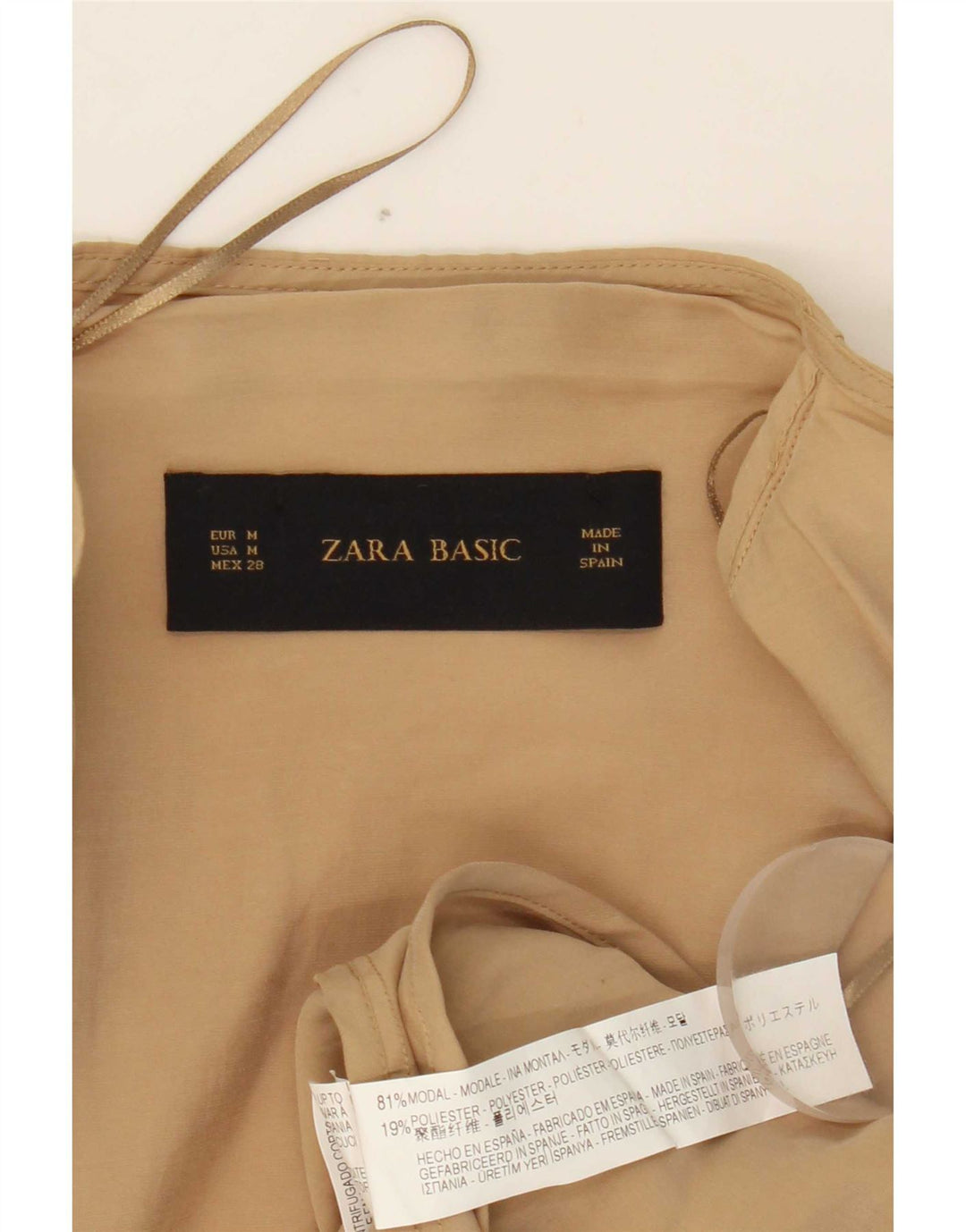 Zara Veste Cascade Ouverte Femme UK 14 Modal Beige Moyen