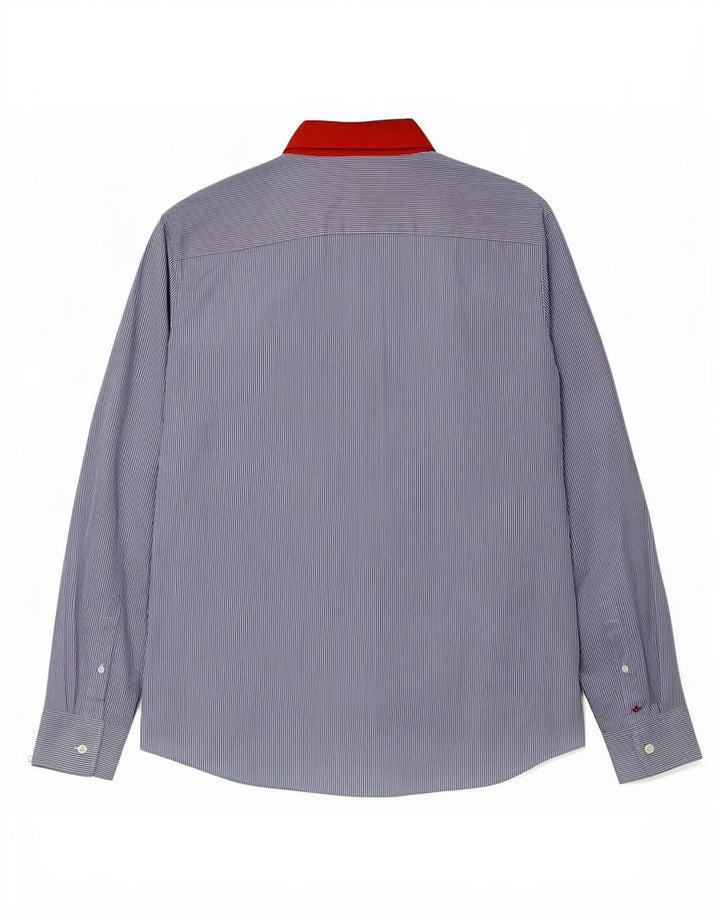 Calvin Klein Chemise homme en coton à fines rayures bleues