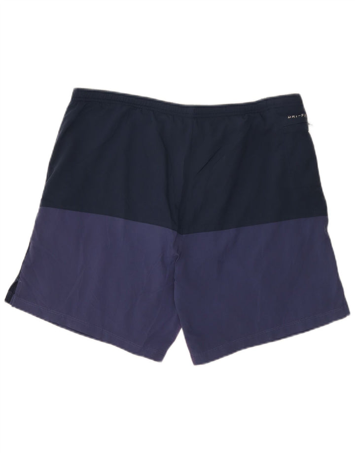 Nike Short de sport Dri Fit pour homme en polyester color block bleu marine moyen