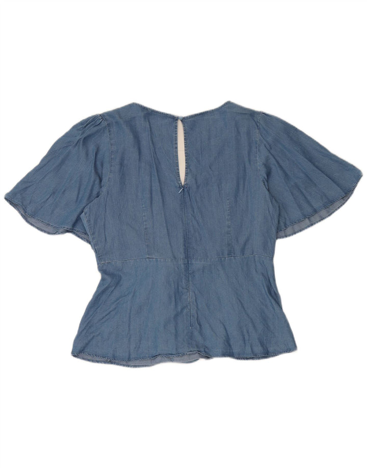 Oasis Chemisier Femme UK 44 Bleu Moyen Lyocell