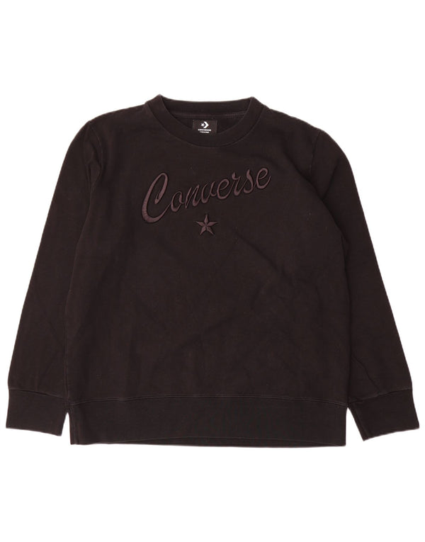 Converse Sweat-shirt graphique pour femme UK 16 Grand coton noir