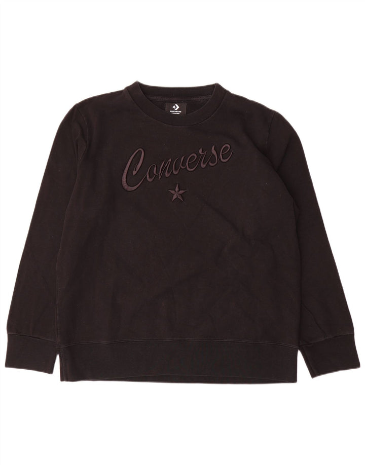 Converse Sweat-shirt graphique pour femme UK 16 Grand coton noir