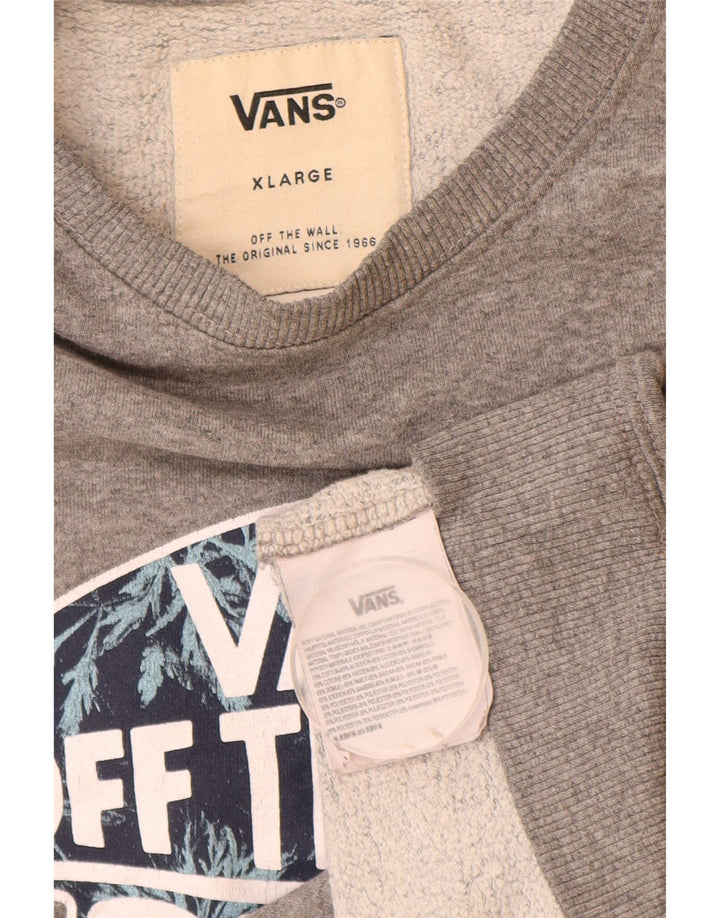 Vans Sweat-shirt graphique pour homme XL Gris Coton