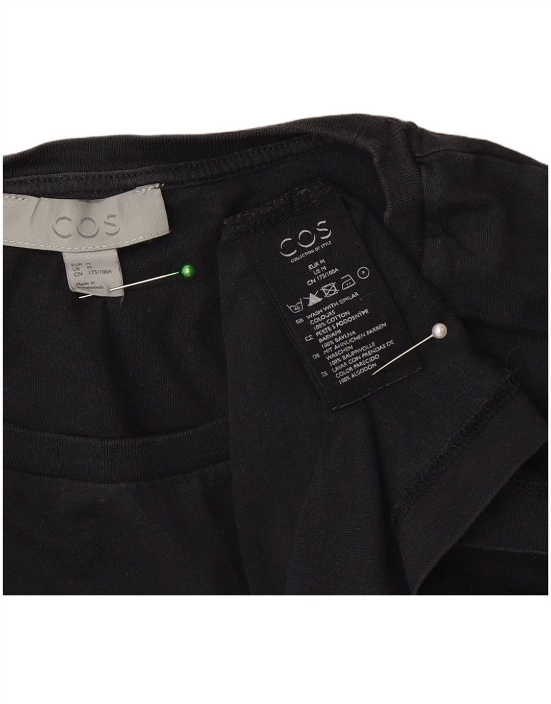 Cos T-Shirt Homme Haut Noir Moyen Coton