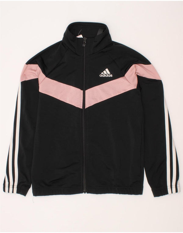 Adidas Veste de Survêtement Fille 9-10 Ans Noir Colourblock Polyester