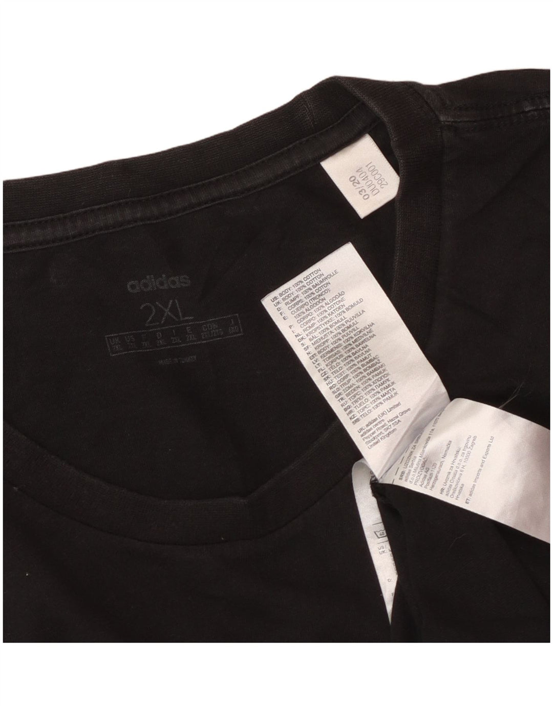 Adidas T-shirt graphique pour homme en coton noir 2XL