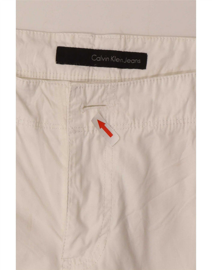 Calvin Klein Short Cargo W32 Homme Blanc Moyen Coton