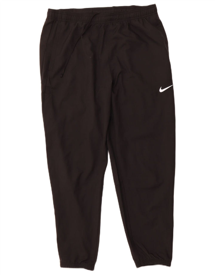 NIKE Pantalon de survêtement Dri Fit pour femme UK 14 Large Noir Polyester