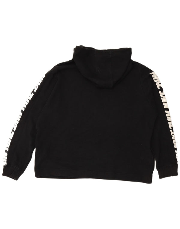NIKE Pull à capuche surdimensionné graphique pour femme UK 18 XL Coton noir