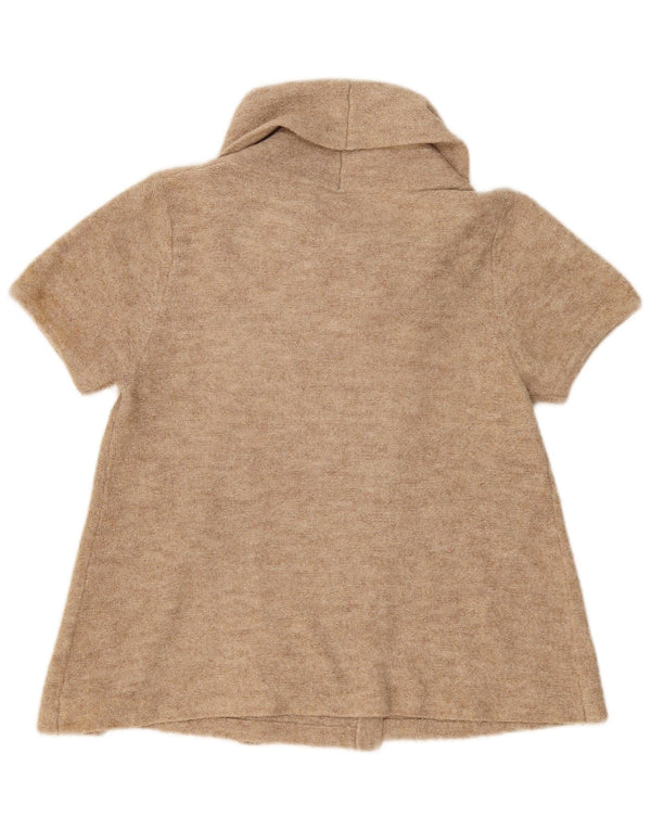 Topshop Cardigan à manches courtes pour femme UK 12 Acrylique beige moyen
