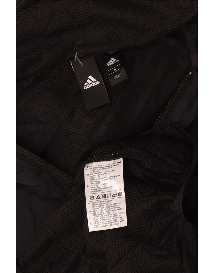 Adidas Veste de pluie à capuche pour femme UK 10 Small Noir Polyamide