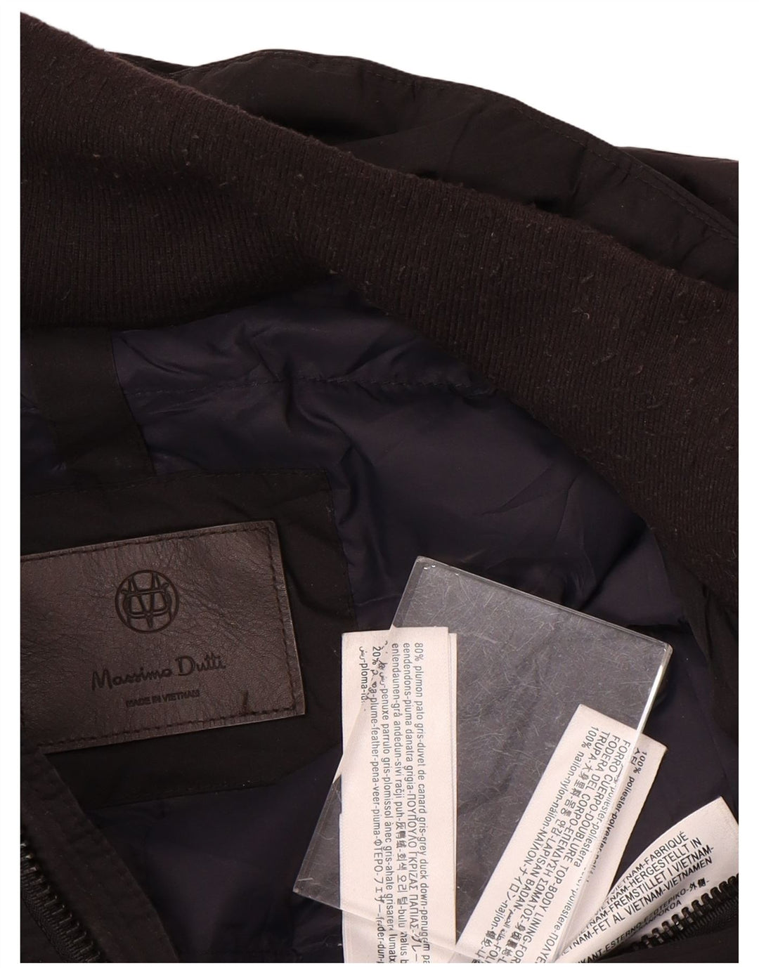 Massimo Dutti Manteau rembourré pour homme UK 44 2XL Noir Polyester