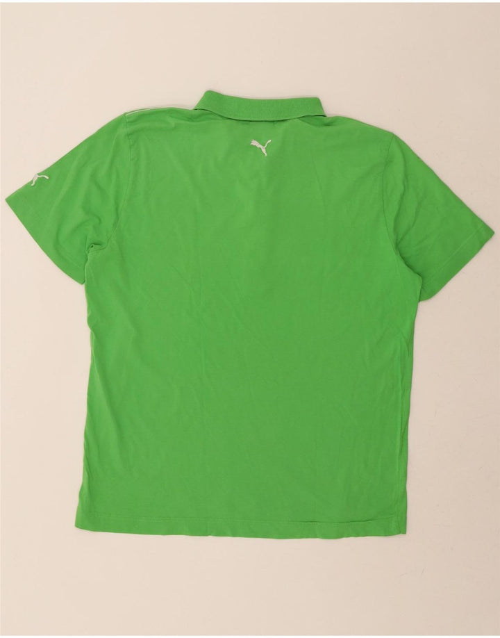 PUMA Mens Polo Shirt XL Green Striped Vintage Puma and Second-Hand Puma from Messina Hembry 