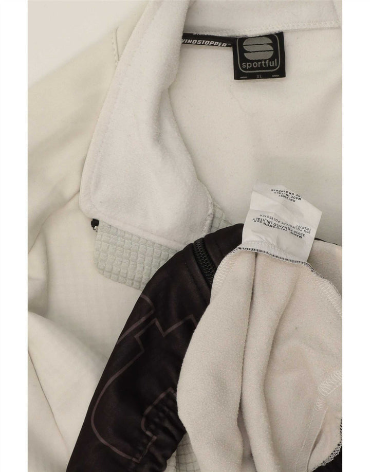 Sportful Veste de survêtement graphique pour hommes XL Blanc Colorblock Polyester