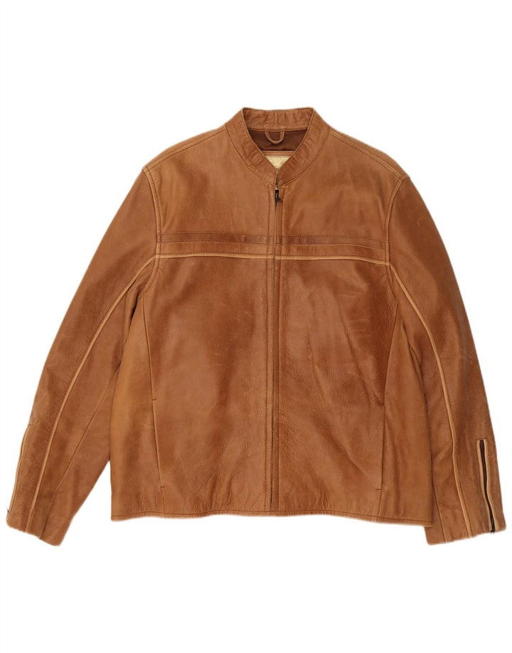 Veste en cuir homme vintage UK 36 Cuir brun moyen