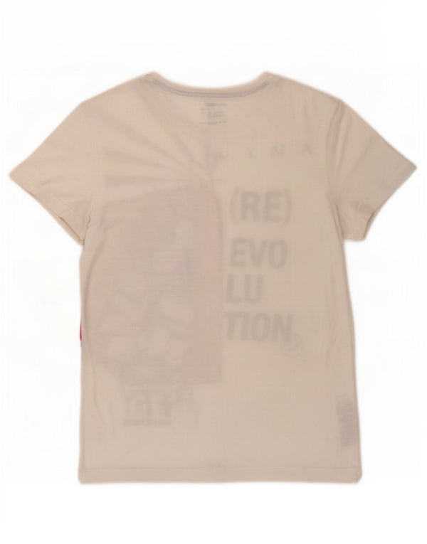 Gas Mens Graphic T-Shirt Top Small White Cotton
