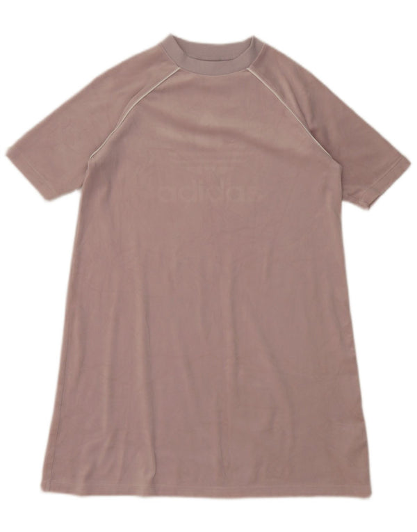 Adidas Robe t-shirt graphique coupe ample pour femme UK 6 XS Violet Polyester