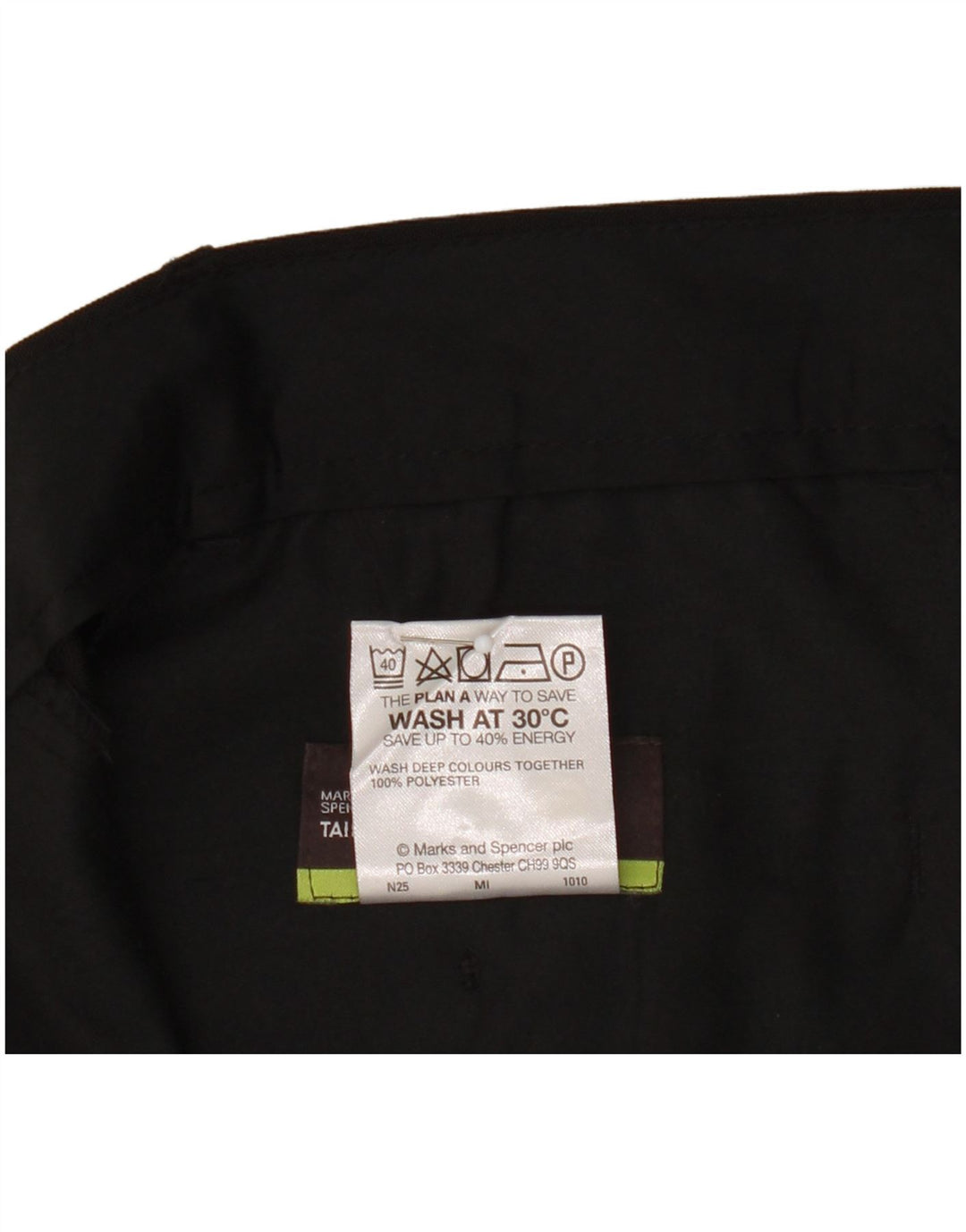 Marks & Spencer Pantalon Chino Droit Homme W38 L31 Noir Polyester
