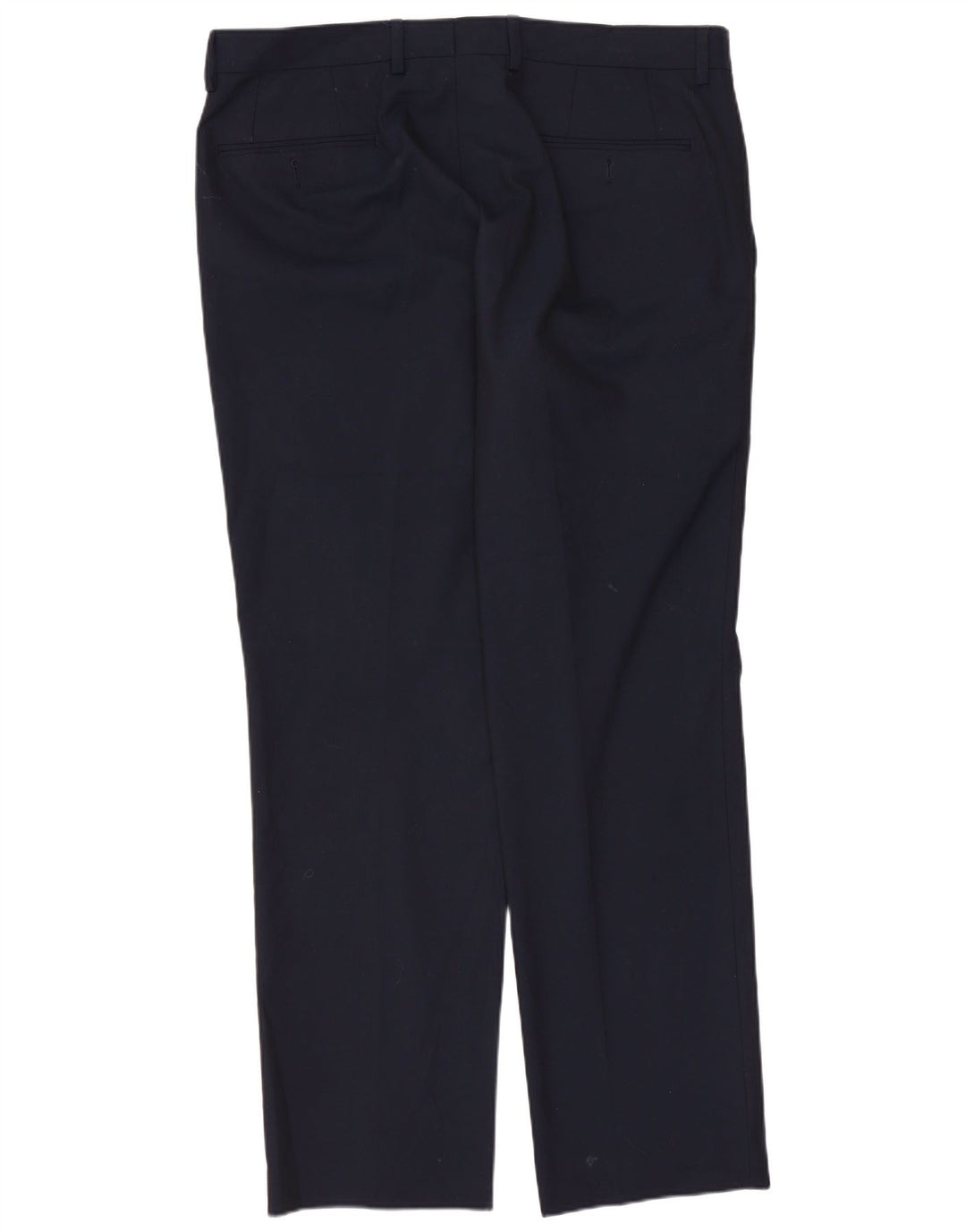 CHAPS Pantalon de Costume Droit Homme W34 L30 Bleu Marine Polyester