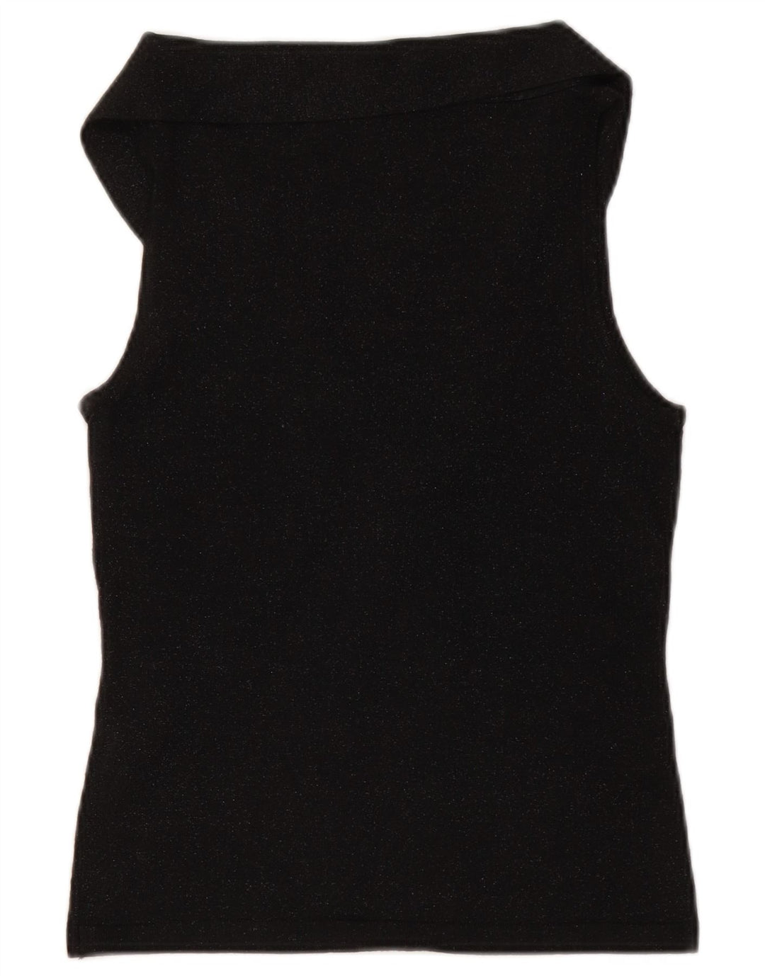 MASSIMO DUTTI Débardeur court à nouer sur le devant pour femme UK 12 Medium Noir moucheté