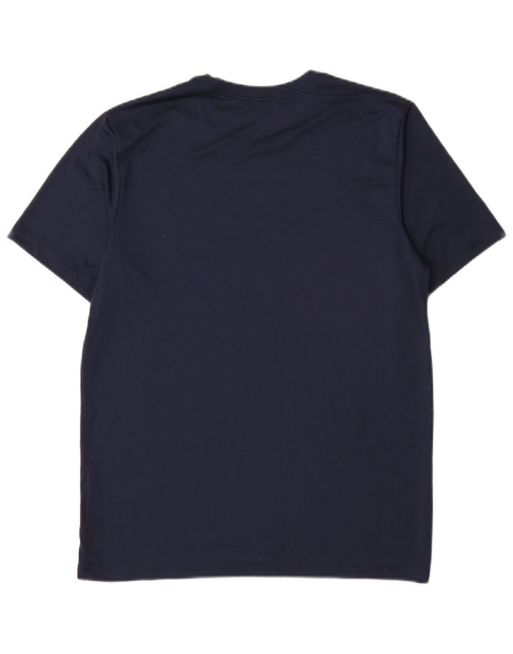Nike Hommes Dri Fit T-Shirt Haut Bleu Marine Moyen Polyester
