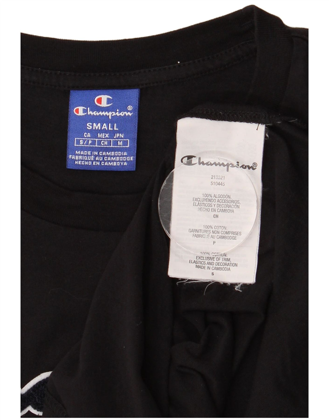 Champion T-Shirt Graphique Homme Petit Noir Coton