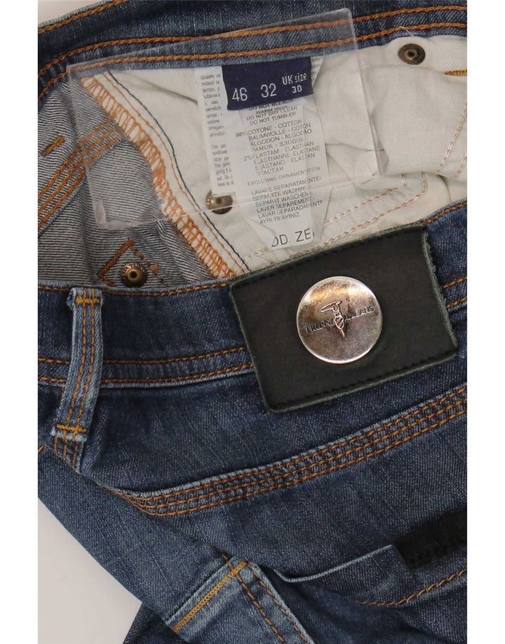 Trussardi Jean Droit W30 L32 Bleu Marine Coton Femme