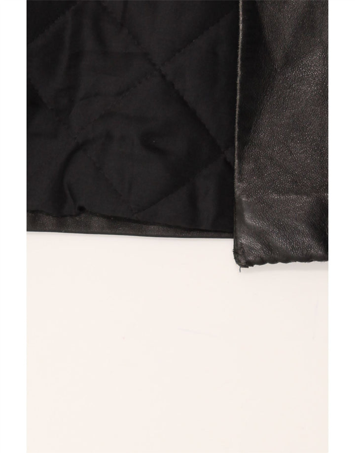 RITZ SADDLER Womens Leather Jacket IT 44 Medium Black Leather Vintage Ritz Saddler and Second-Hand Ritz Saddler from Messina Hembry 