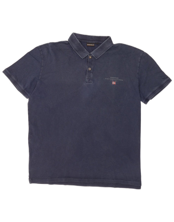 Napapijri Polo Homme Geographic 2XL Bleu Marine Coton