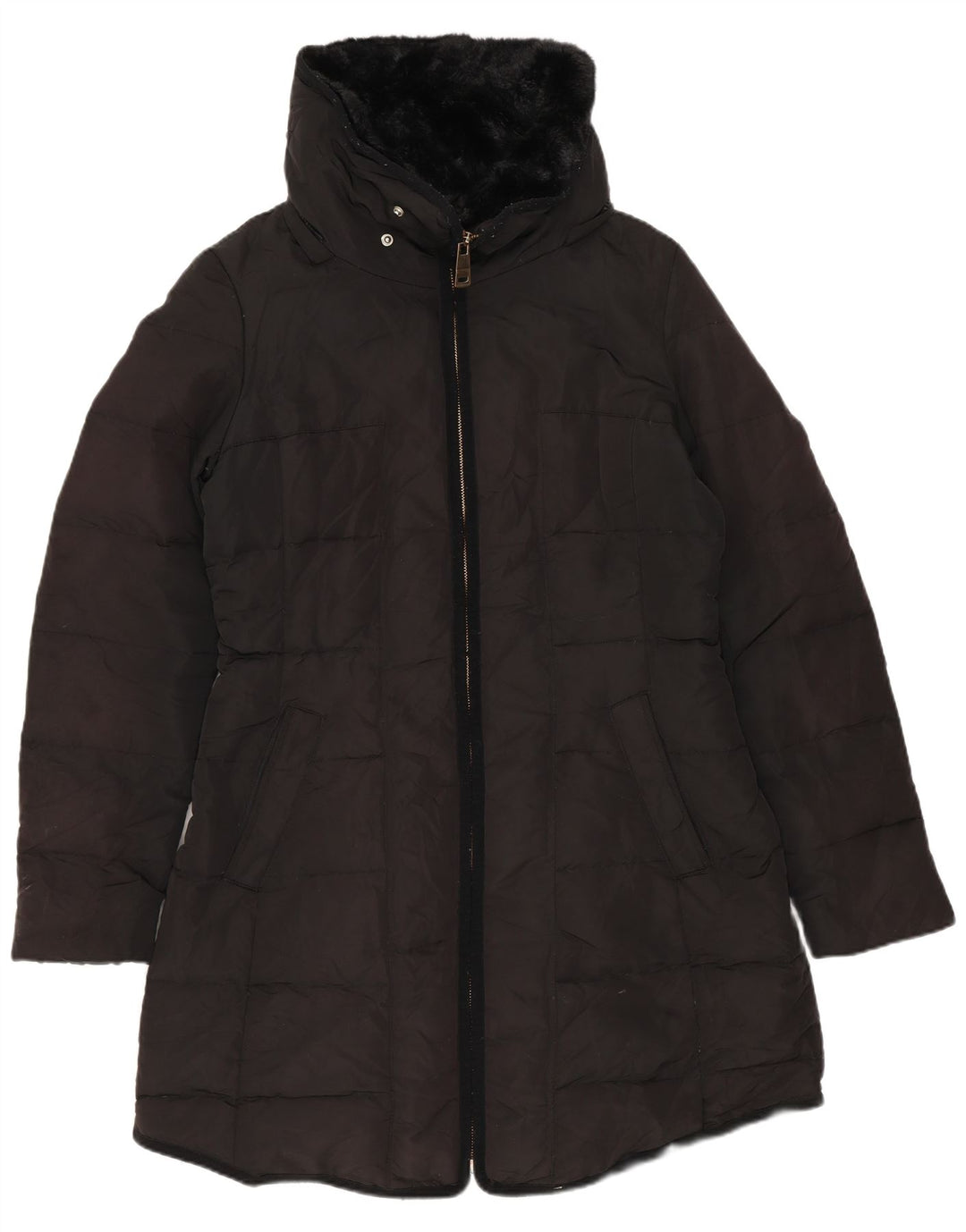 Zara Manteau rembourré pour femme UK 14 Medium Noir