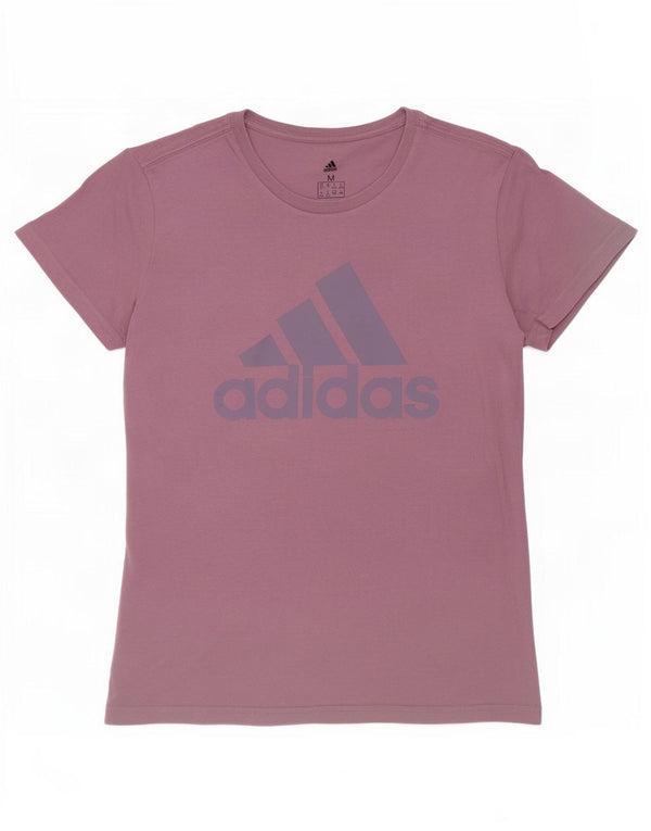 Adidas T-shirt graphique pour femme UK 12/14 Violet moyen en coton