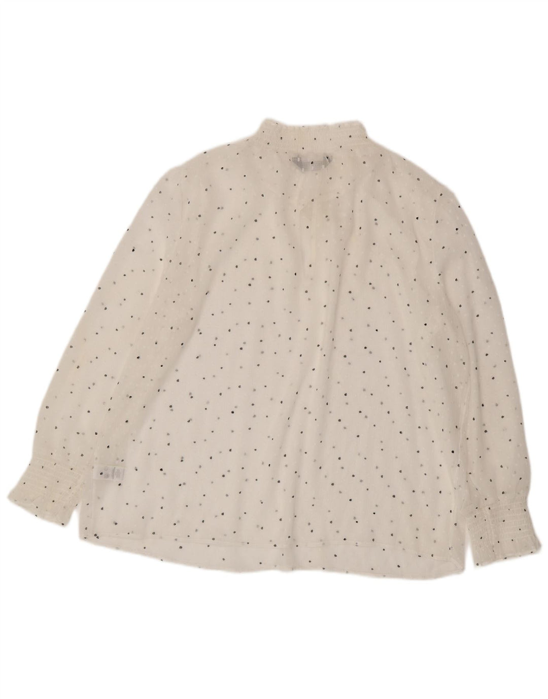 Marks & Spencer Chemisier à manches longues pour femme UK 18 XL Blanc à pois