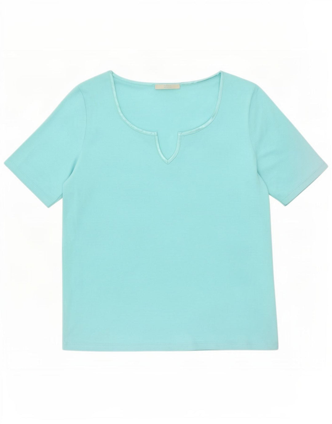 Marks & Spencer T-Shirt Femme Top UK 14 Medium Turquoise Polyester
