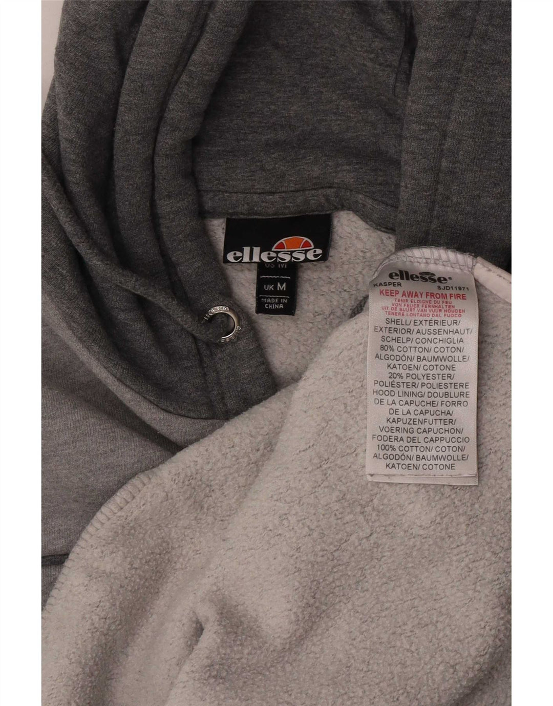 Ellesse Pull à capuche pour homme Gris moyen Coton