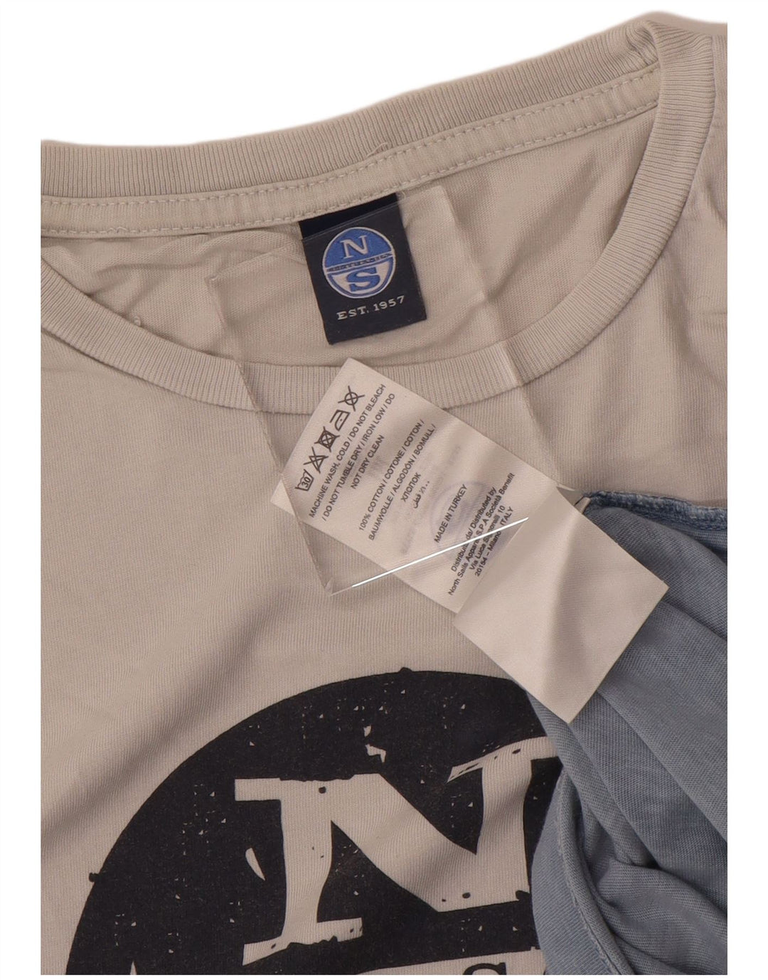 NORTH SAILS T-Shirt Graphique Homme Gris Moyen Colourblock Coton
