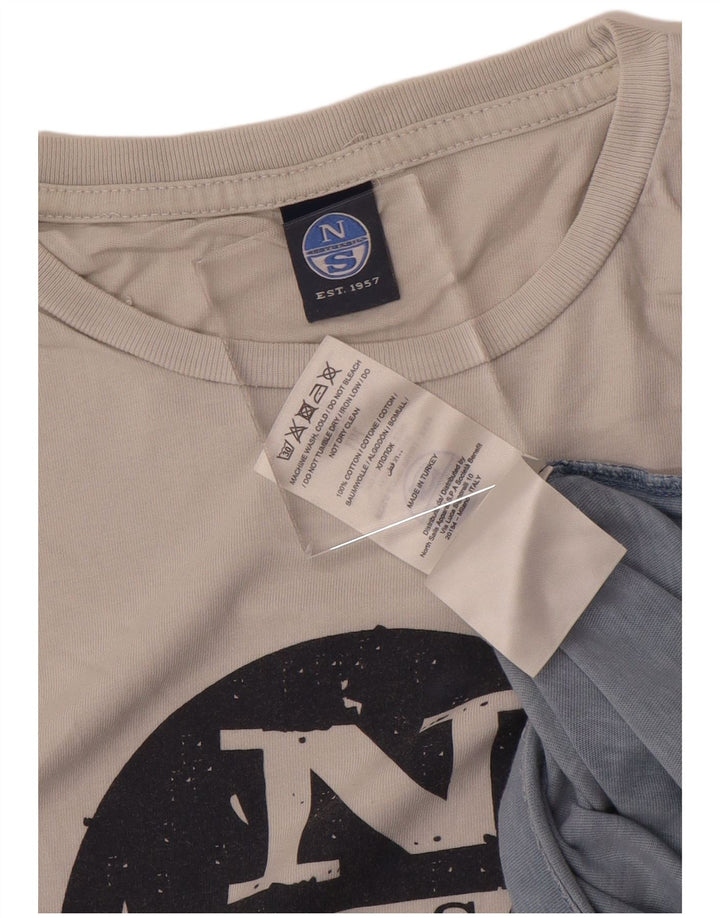 NORTH SAILS T-Shirt Graphique Homme Gris Moyen Colourblock Coton