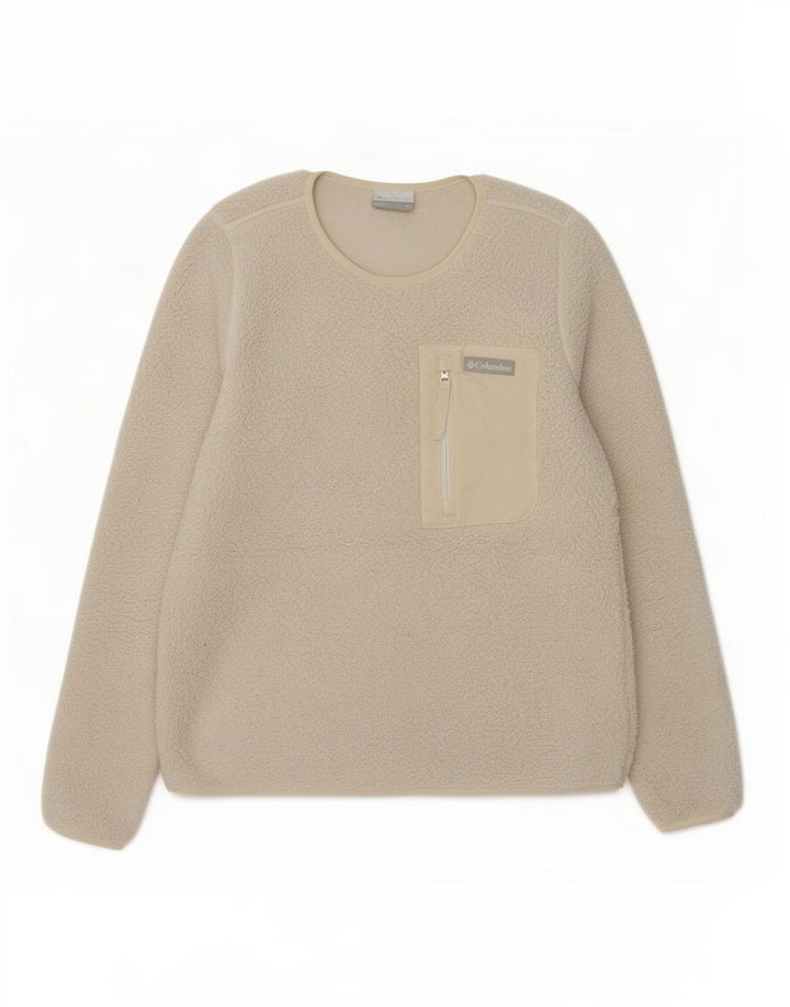 Columbia Pull Polaire Femme UK 10 Petit Blanc Polyester