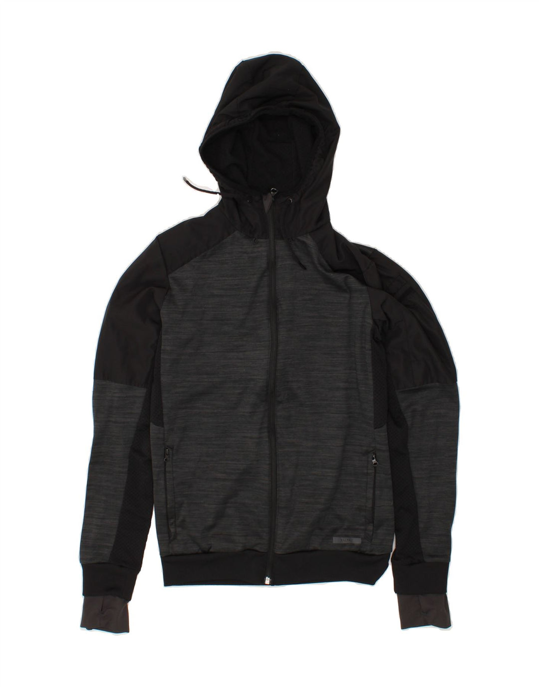 DECATHLON Mens Zip Hoodie Sweater Small Grey Colourblock Polyester Vintage Decathlon and Second-Hand Decathlon from Messina Hembry 