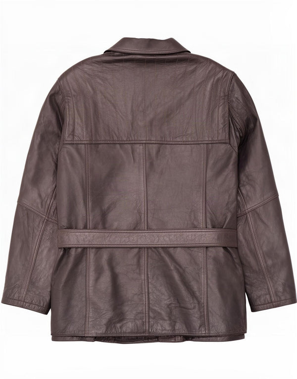 veste en cuir homme vintage IT 50 Grand Marron