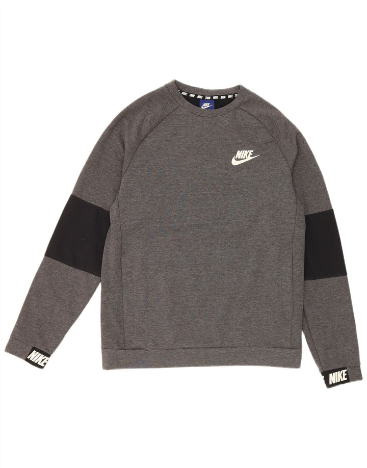 Nike Sweat-shirt graphique pour homme en coton color block Gris Taille S