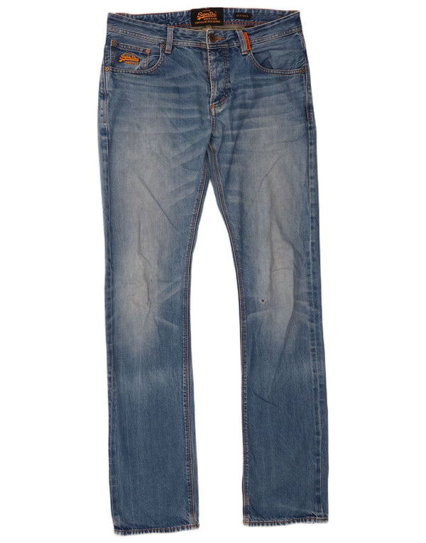 Superdry Jean Slim Officer W32 L34 Homme Bleu Coton