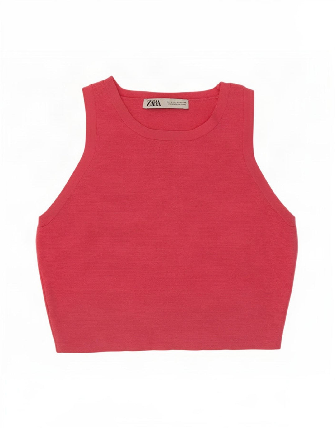 Zara Womens Crop Débardeur UK 12 Rose Moyen